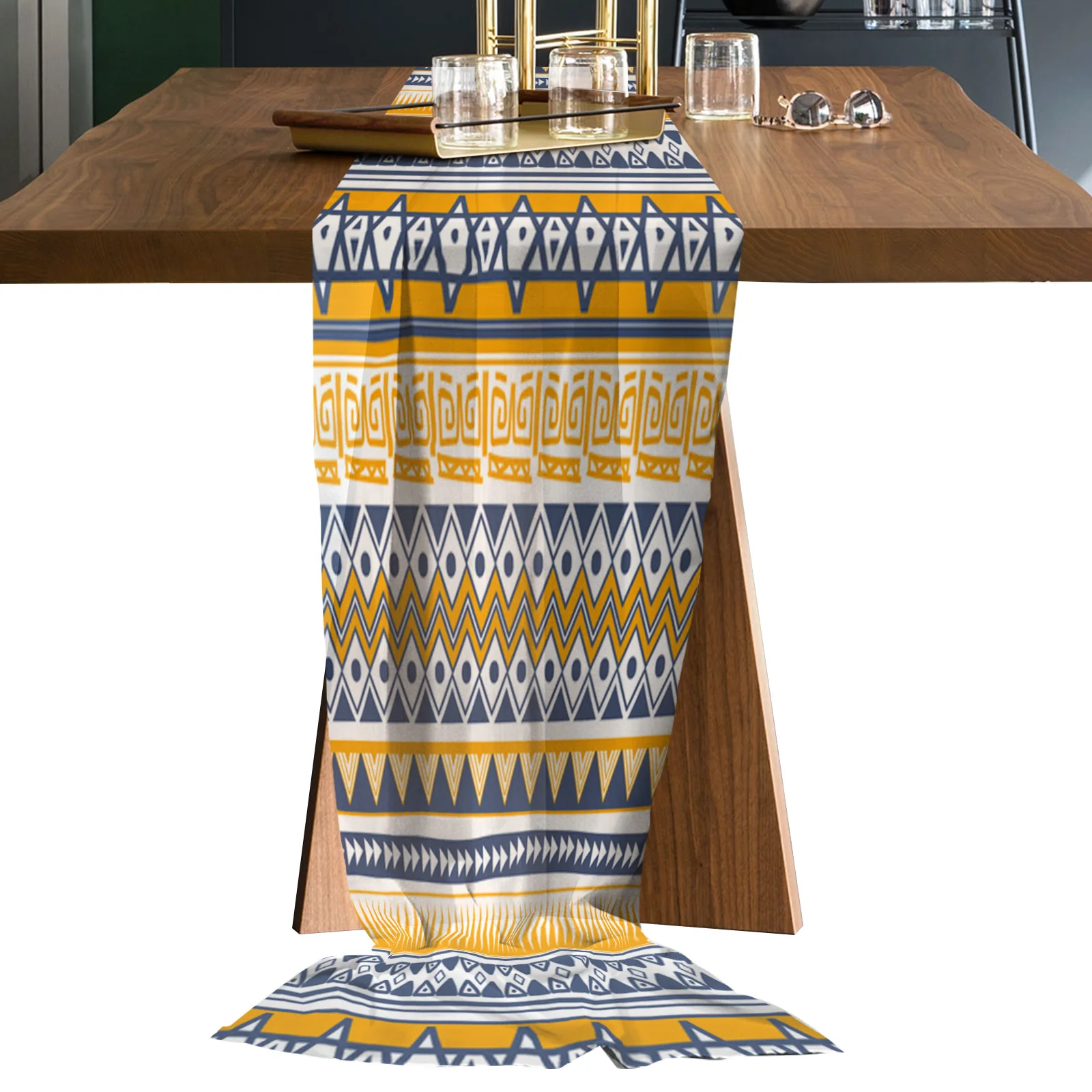 

Шифоновая скатерть в богемном стиле, в полоску