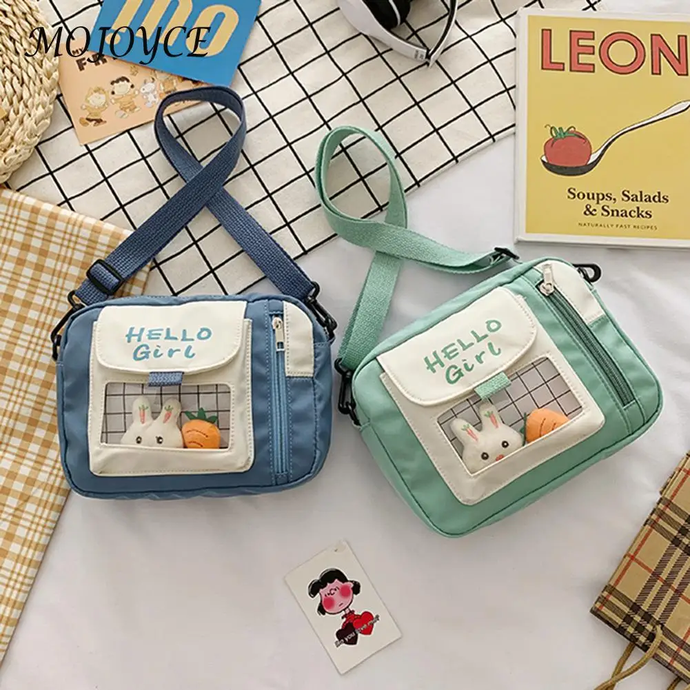 

Canvas Diagonal Cross Bag Preppy Style Women Zipper Crossbody Bag Students Small Messenger Bag Youth Fashion Casual shoulder bag
