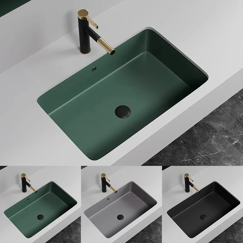 

Color Square Drop-in Sink Wash Basin Pool Embedded Ceramic Washbasin