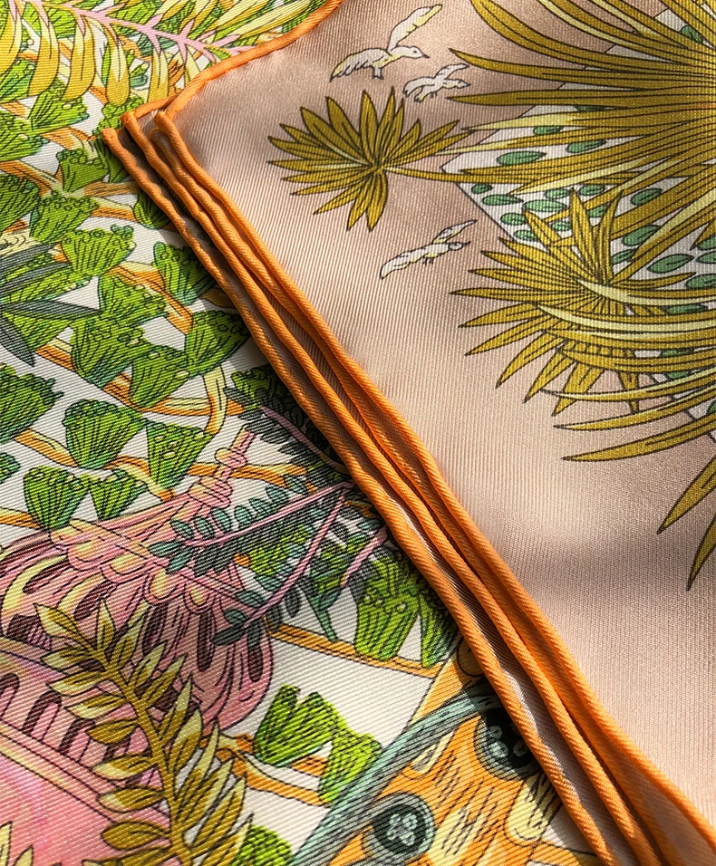 Mulberry Silk Scarf Hand Rolled,Silk Scarf Luxury Brand Brand Designer,Hand Rolled Hem Silk Scarf 90 90CM,Paisley Print Scarf