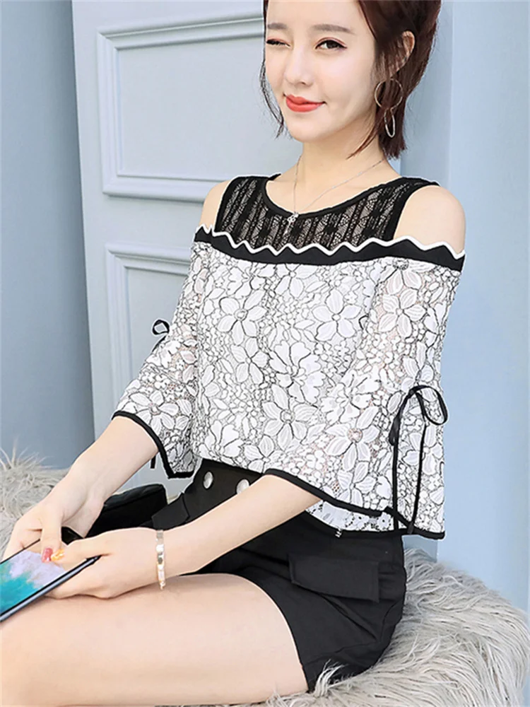 

Women Spring Summer Style Chiffon Blouses Shirts Lady Casual Short Sleeve Slash neck Printed Loose Elegant Blouses Tops DF3472