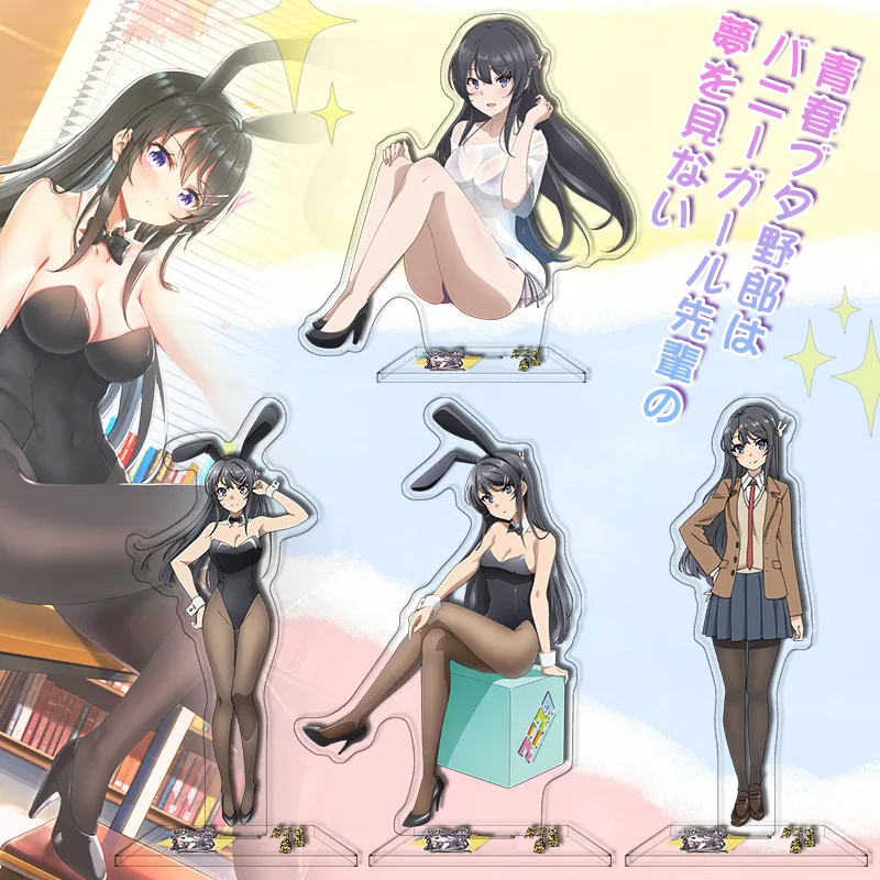 

Anime Sakurajima Mai Acrylic Stand Model Toy Pad Rascal Does Not Dream Bunny Girl Character Standing Plate Desk Decoration Props
