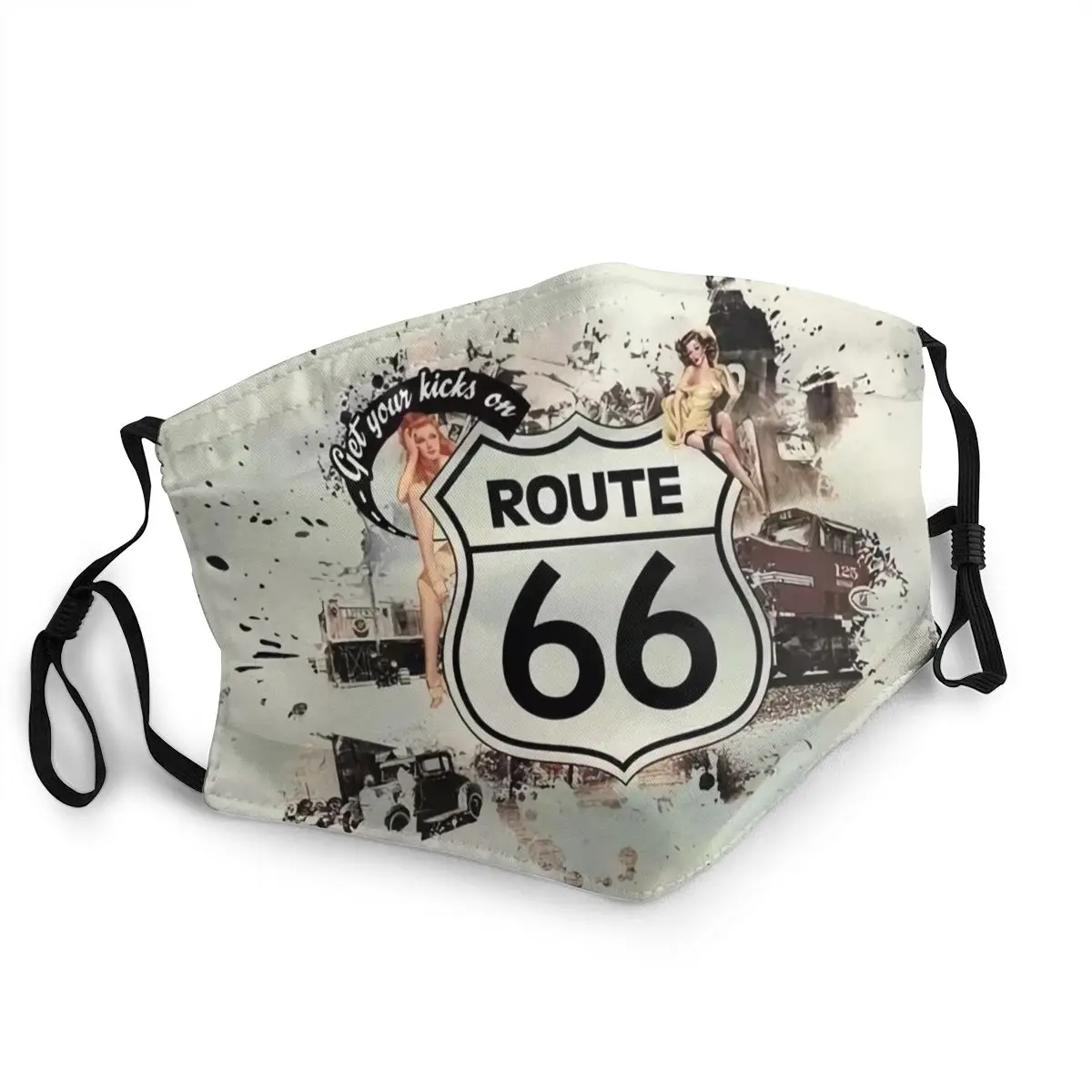 

Route 66 Motorcycle Vintage Usa Legend Non-Disposable Adult Mouth Face Mask Anti Dust Mask Protection Cover Mouth Muffle
