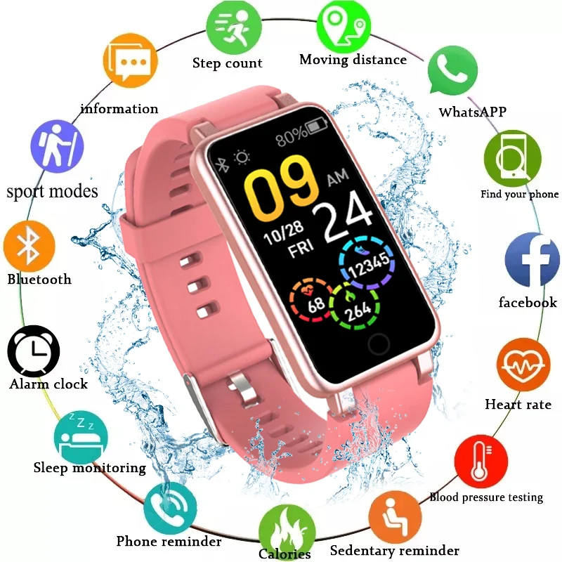 

C2 Plus Men Women Smart Watch Sport Fitness Smartwatch Call Reminder Heart Rate Monitor ladies Watch Waterproof For iOS Android