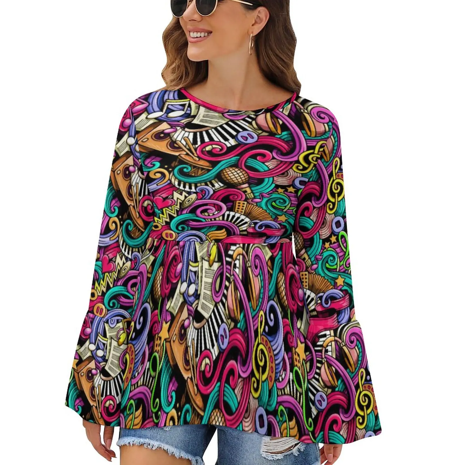 

Футболка с длинным рукавом и круглым вырезом, размеры до 5XL