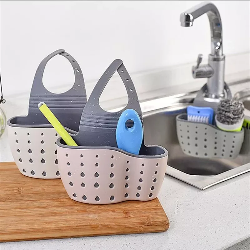 

2022New Creative sink drain basket kitchen products plastic hanging bag faucet sponge dishwasher storage basket