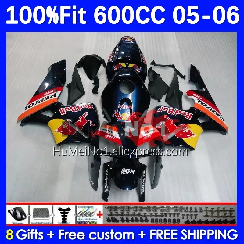 

Injection For HONDA CBR 600RR 600F5 600CC CBR600RR 107No.4 CBR600F5 CBR 600 CBR600 RR 2005 2006 F5 05 06 Fairings Repsol BLUE