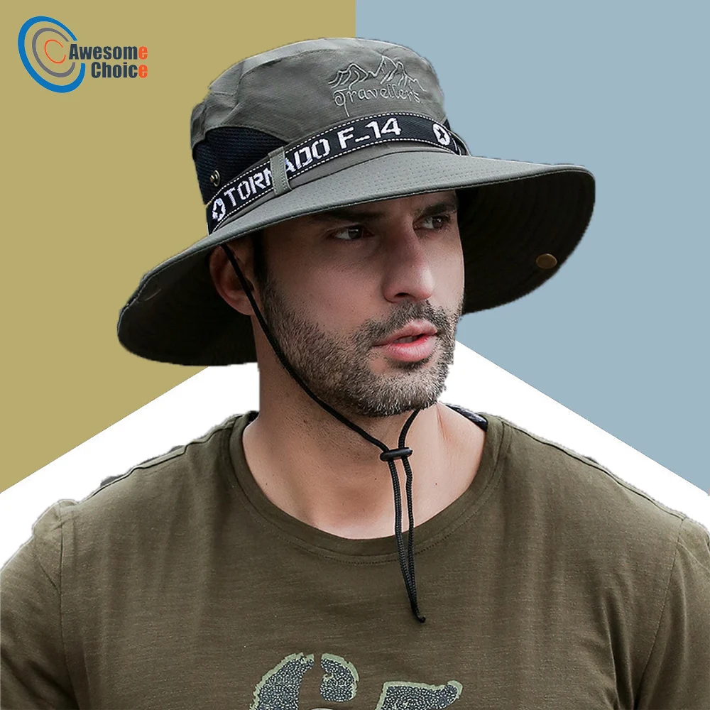 

Шляпа для рыбалки, мужские шляпы от солнца с защитой от УФ-лучей, кепка для рыбалки на открытом воздухе, модные кепки с большими полями, женск...