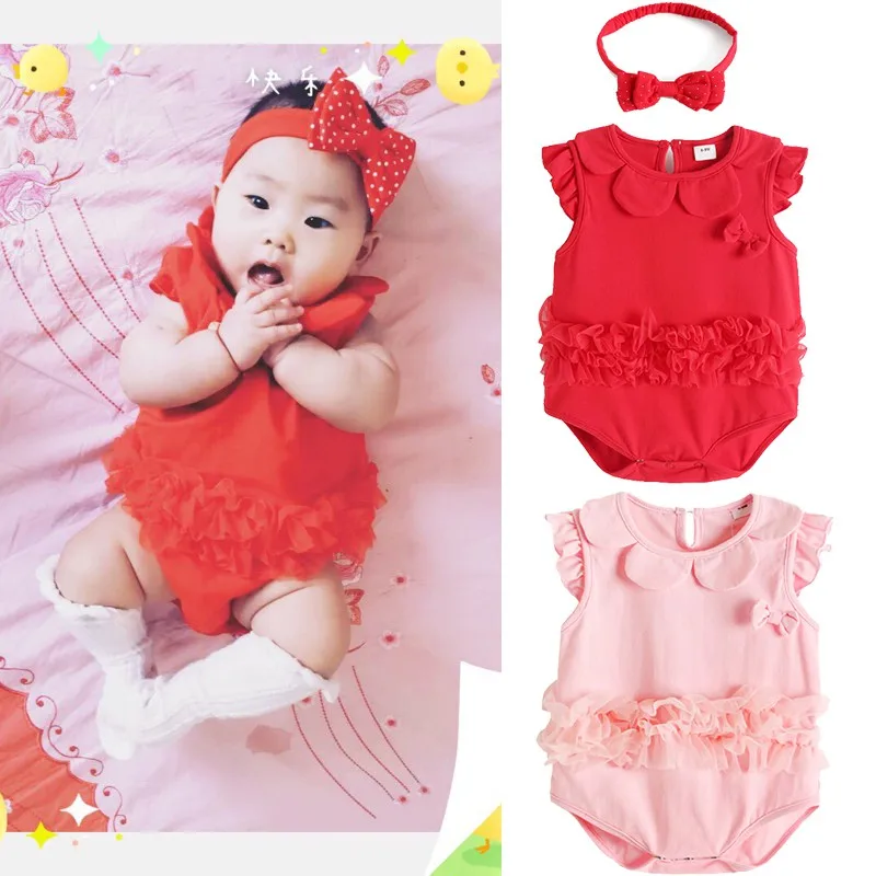 

Infant Baby Girls Solid Color Romper Bodysuit Sleeveless Jumpsuit Summer