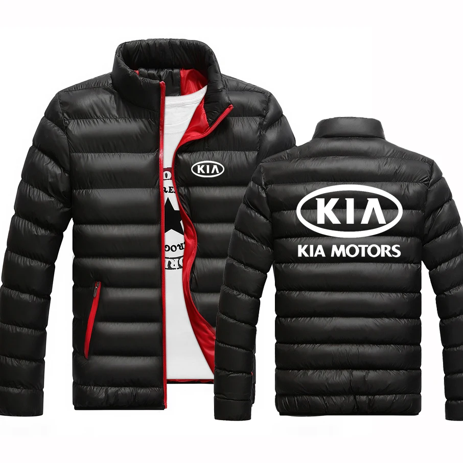 

Мужская теплая куртка с логотипом автомобиля Kia Motors, хлопковая однотонная куртка на молнии с индивидуальным принтом, спортивная толстовка унисекс с подкладкой для колледжа, 2023