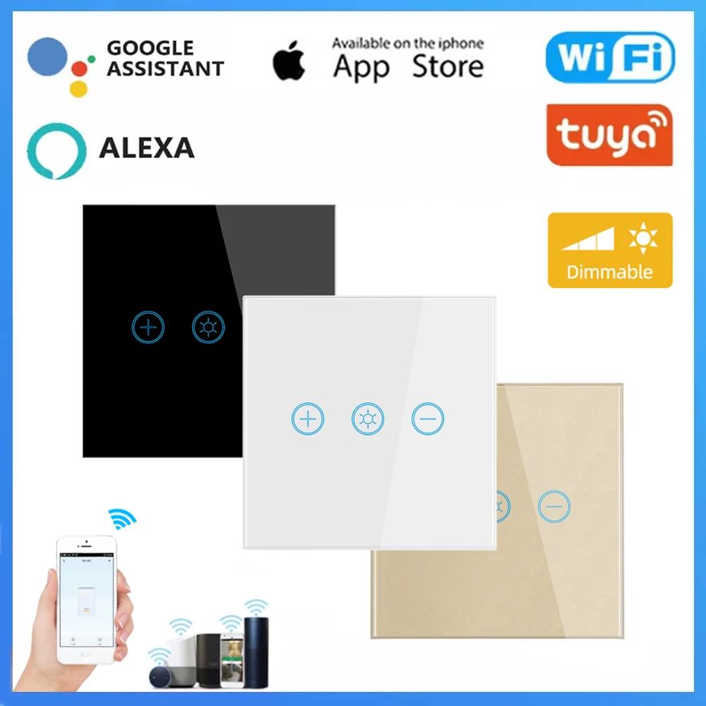 Переключатель регулировки яркости Tuya Wi-Fi Смарт-управление через приложение