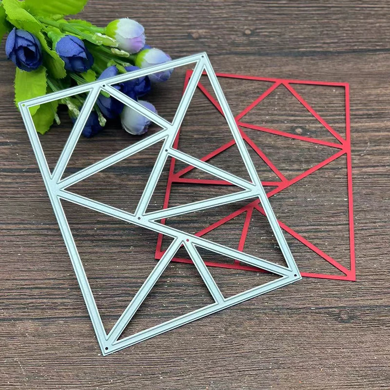 

Triangle Puzzle background frame Stamp Metal Cutting Dies Stencils For DIY Scrapbooking Decorative Embossing Handcraft Template