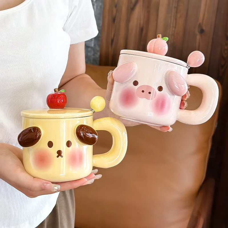 

Sanrio Pom Pom Purin Ceramic Cup Anime Portable Kawaii Porcelain Funny Mug Drinkware Novelty Christmas Birthday Gifts Friends