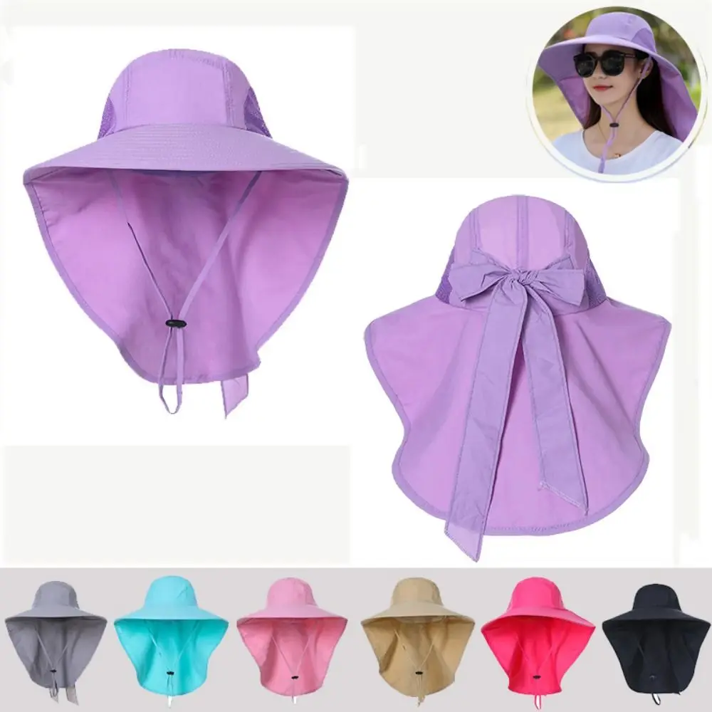 

Summer Outdoor with Neck Flap Wide Brim Sunshade Sunscreen Cap Beach Hat Sun Protection Women Sun Hat