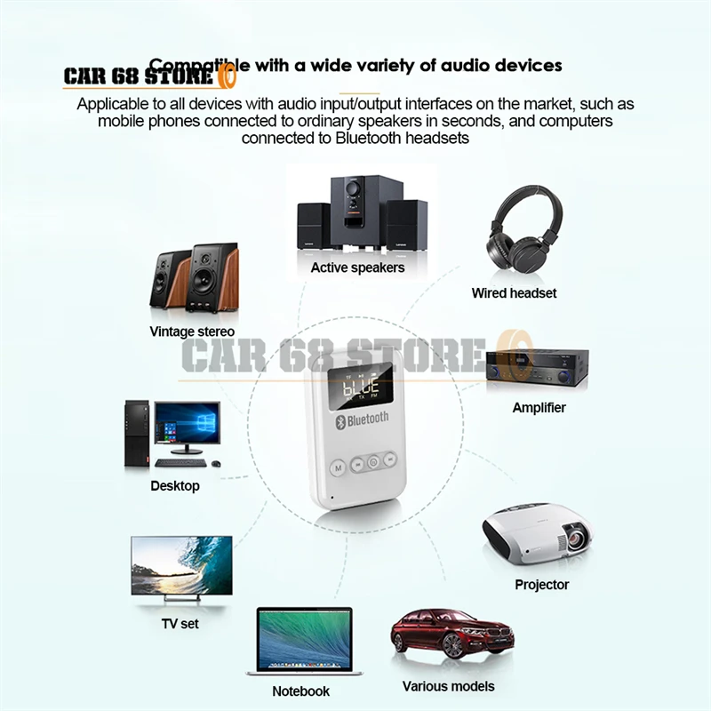 1 компл. USB Bluetooth 5 0 аудио приемник музыка стерео 3D беспроводной адаптер 3 Aux разъем