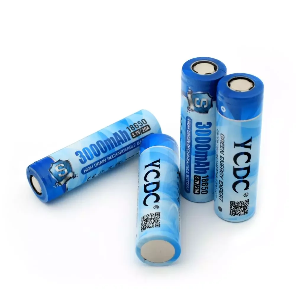 

Rechargeable 3.7v 3000mah 18650 Battery 18650 Li Ion Lithium Battery High Discharge Max 20A For Flashlight Torch Batteries