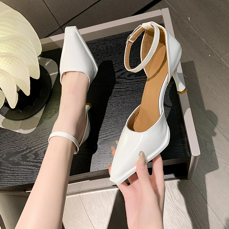 

Женские летние новые сексуальные Простые Модные Повседневные темпераментные сандалии с острым носком женская обувь 2023