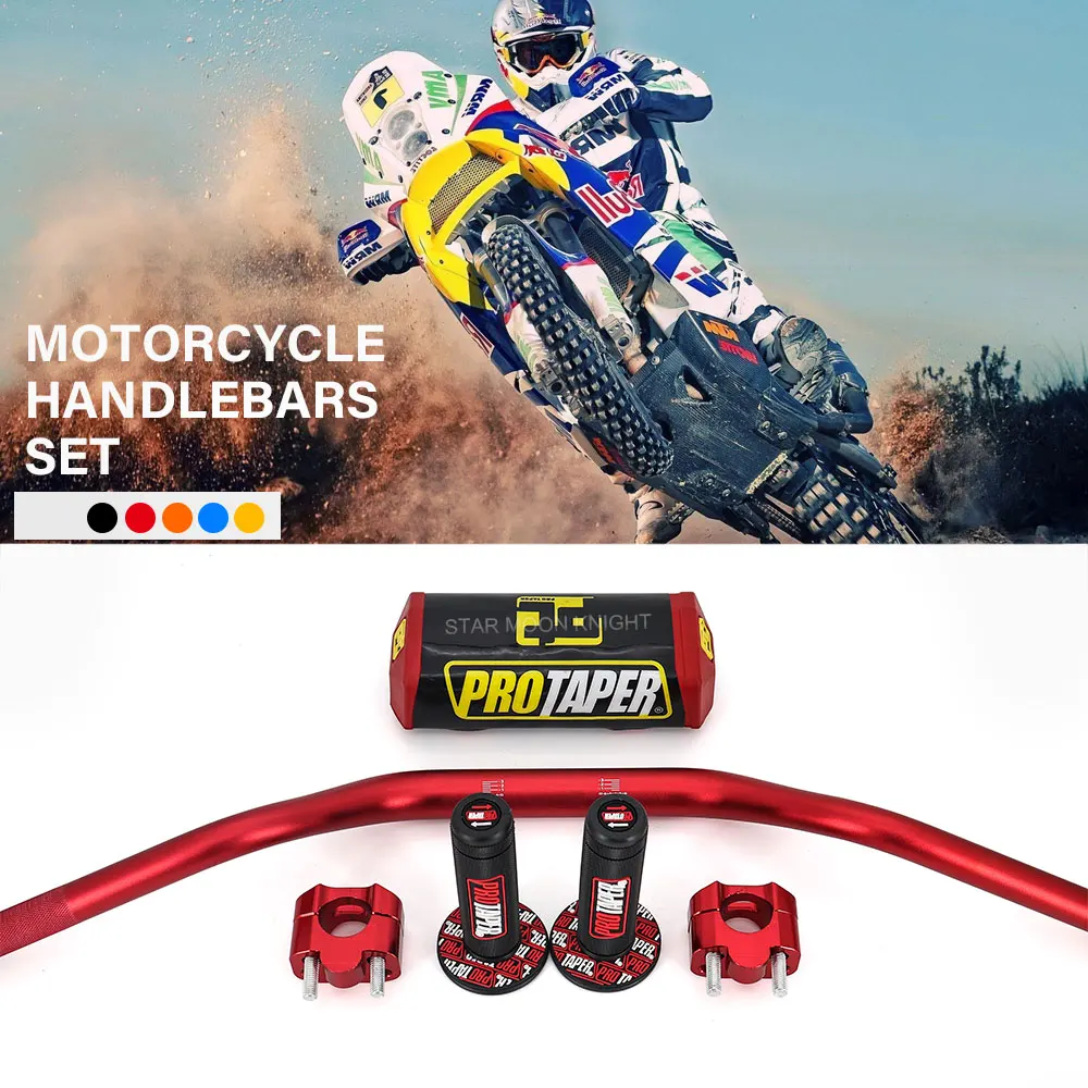 

Motorcycle 1 1/8" Fat Bar 28MM 720mm Handlebar Bar Clamps Pad MX Pit Dirt Bike For Honda For Yamaha EXC CRF YZF KLX RMZ Protaper