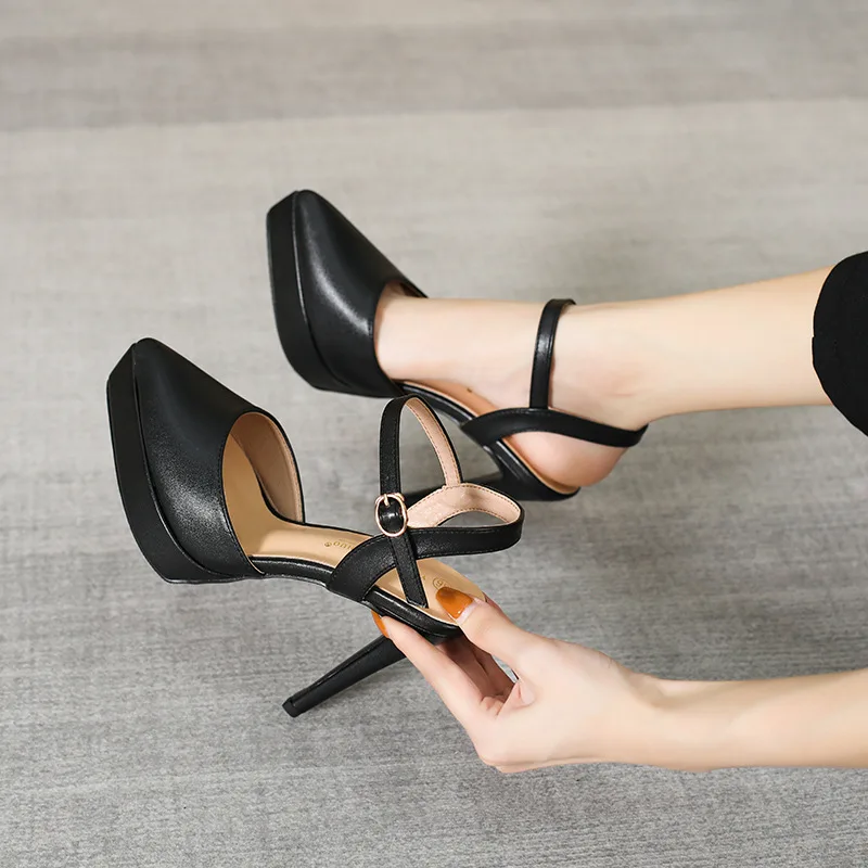 

Women's Pumps High Heels Red Bottom Sexy Wedding Shoes 12 Cm Fine Heel Pointed Fashion Show Professional Office Women's Shoes