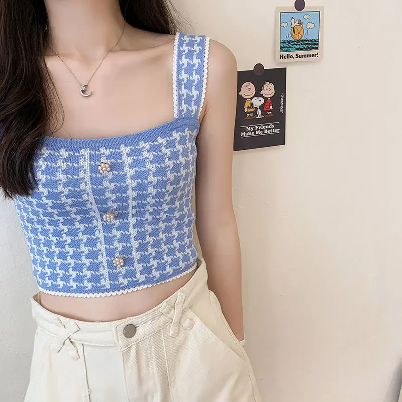 Кроп-топ женский трикотажный с открытыми плечами и лямкой на шее | Женская одежда