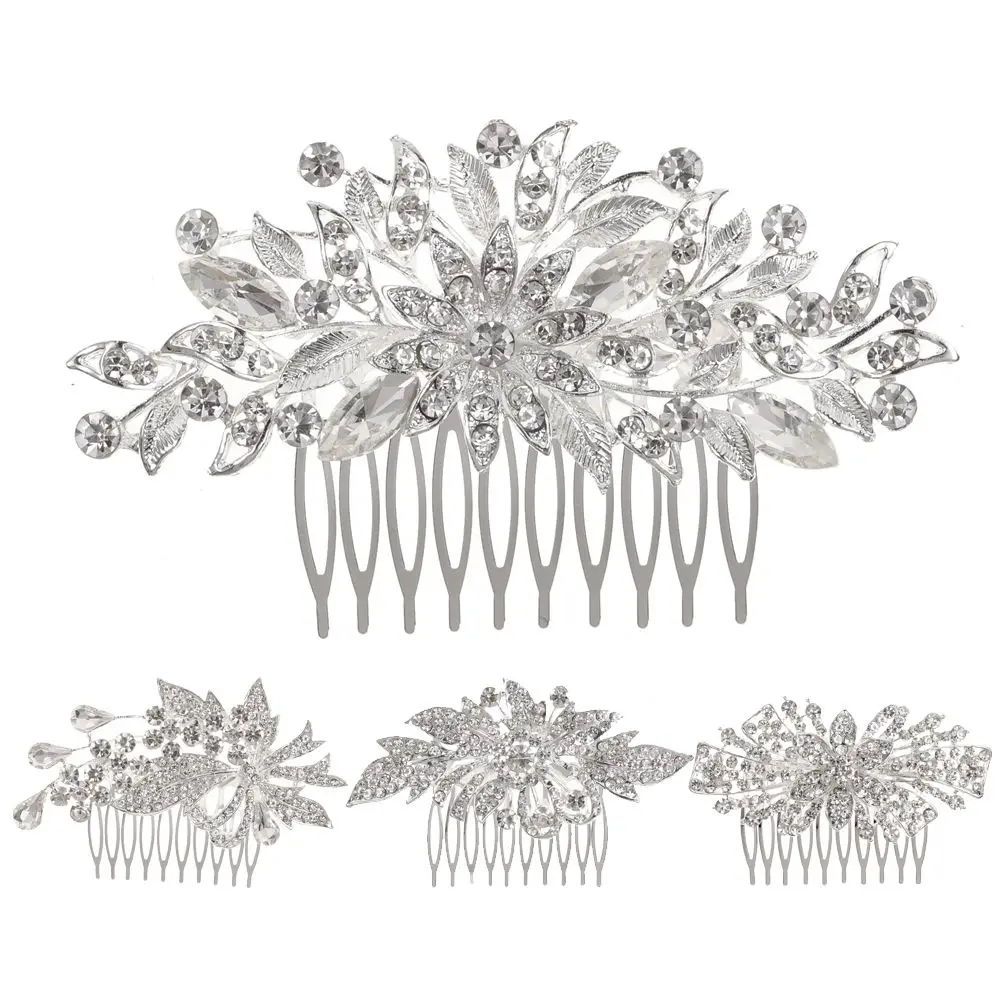 

Ювелирные изделия, цветок, лист, кристалл, свадебная расческа для волос, подружка невесты, аксессуары для волос