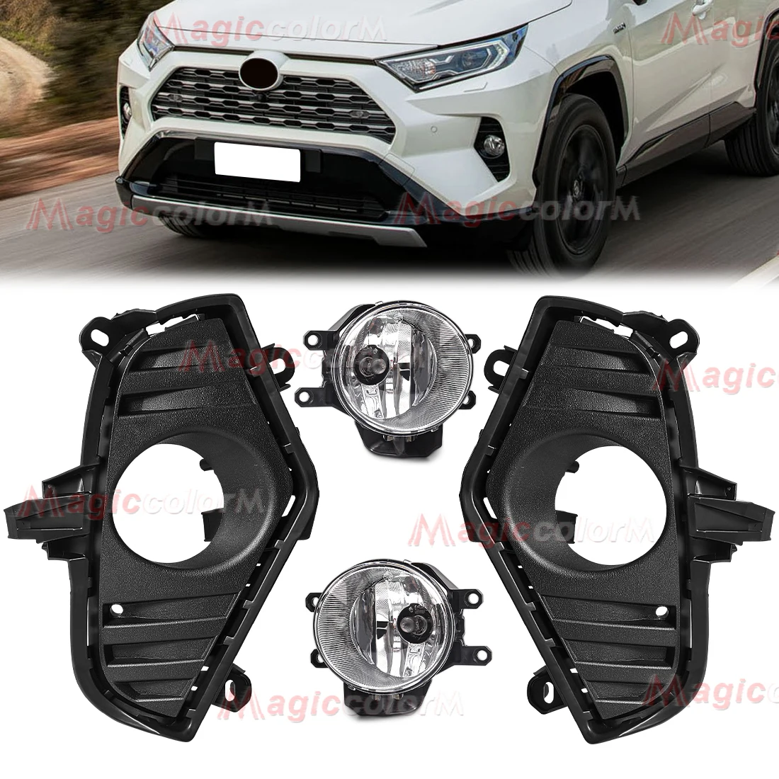 Светодиодные противотуманные фары для Toyota RAV4 2019 2020 2021 с крышкой комплект
