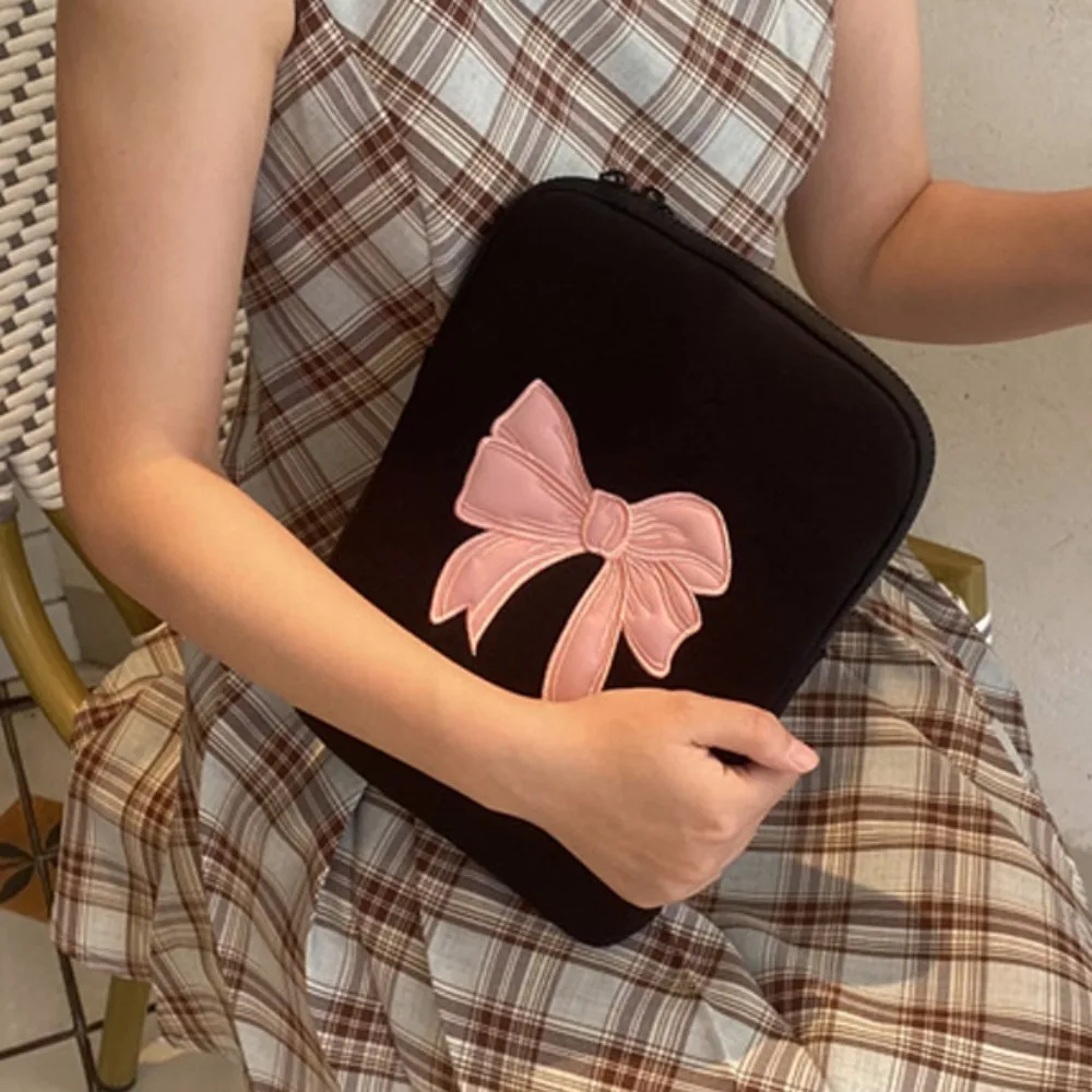 Портативная сумка для планшета с розовым бантом 11/13/15 дюймов вышитая ноутбука