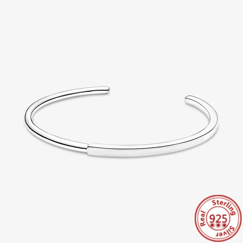 pantaro hot sale authentic 925 sterling silver bracelet rose gold signature i d bangle fit women brand bead charm fine jewelry free global shipping