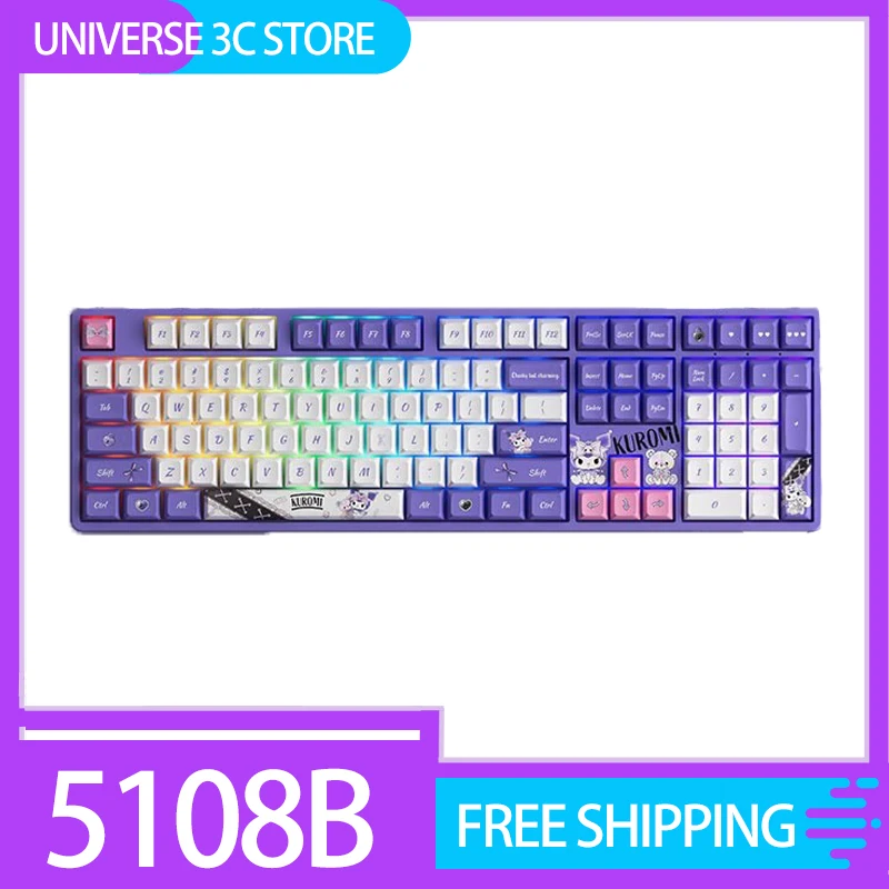 Беспроводная механическая клавиатура Akko 5108b игровая Bluetooth с тремя режимами Rgb