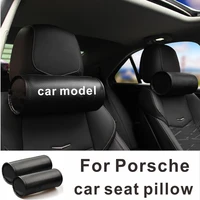 for porsche718 911 taycan panamera e hybrid macan cayenne car seat headrest neck guard carbon fiber travel safety cushion pillow