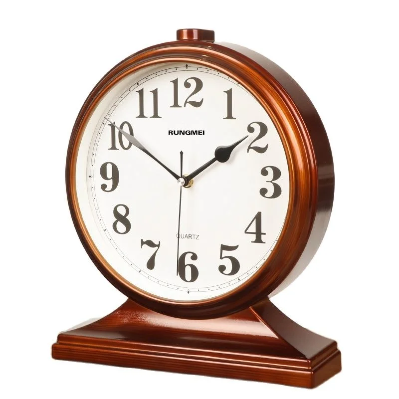 

Desk Large Clock Silent Watch Retro Creative Living Room Antique Table Clock Desktop Bedroom De Mesa Home Decoration Gift