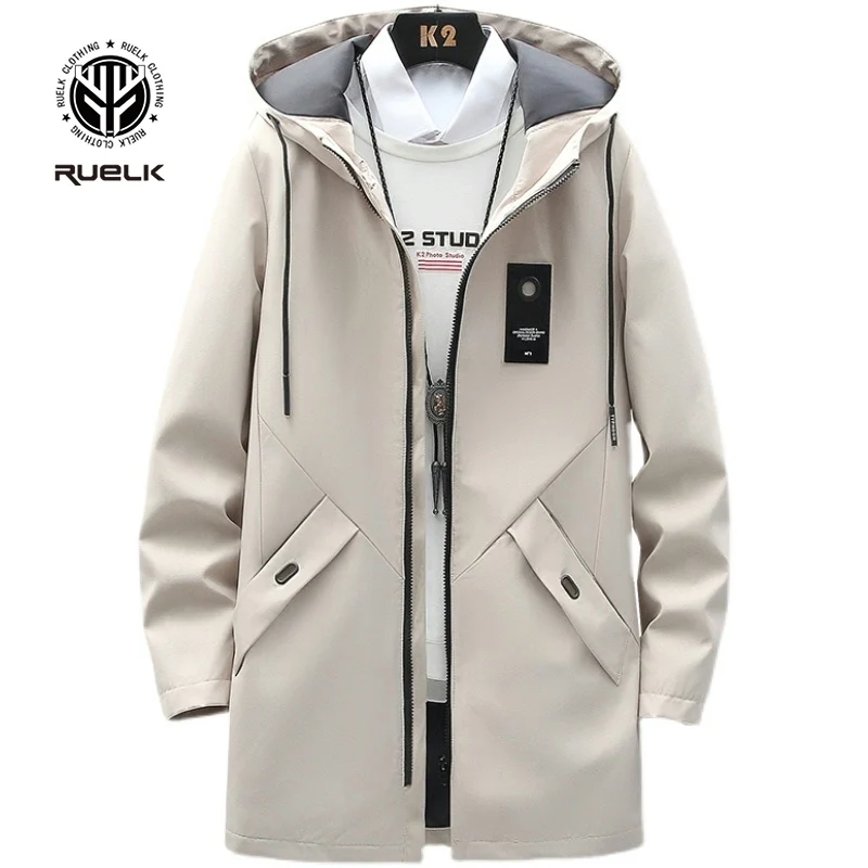 

Mens Casual Long Jacket Coat Spring and Autumn Hooded Fashion Trand Streetwear Hip Hop Windbreaker Outwear Jacket Trench Coat