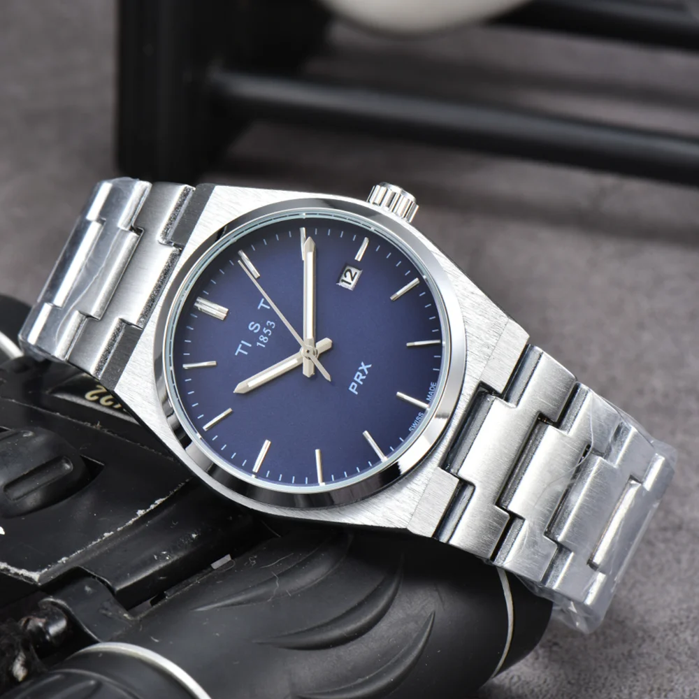 

Часы Tissot-S серии PRX мужские с стальным ремешком, механические модные водонепроницаемые светящиеся наручные часы с календарем, pagani design