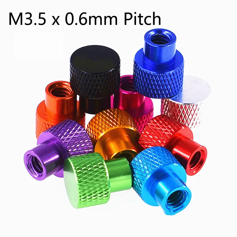 

1Pcs M3.5x0.6mm Pitch Colourful Aluminium Alloy Hand Tighten Knurled Thumb Nut for FPV RC Car Parts Hardware Anodized 10 Colors