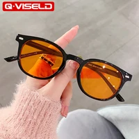qviseld round u400 anti blue light sunglasses women men 2022 luxury brand designer sun glasse vintage retro shades for women
