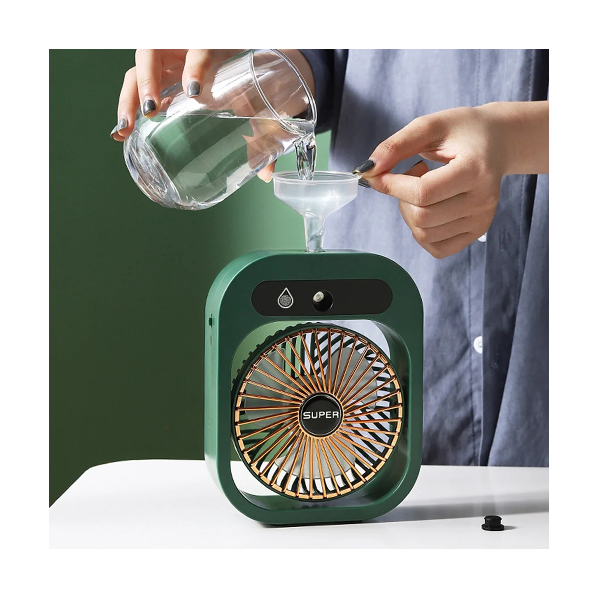 Conditioning Fan Desk Misting Cooling USB Rechargeable Humidifier Portable Spray with 3 Wind Speeds A