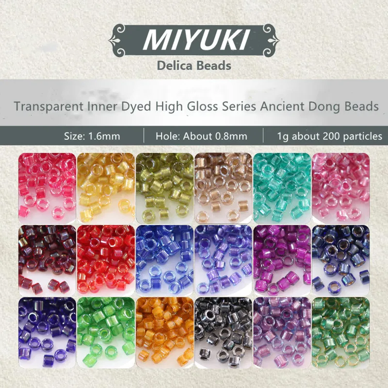 

1.6mm 200pieces of Miyuki antique pearls imported from Japan transparent internal dyeing high gloss series DIY jewelry materials