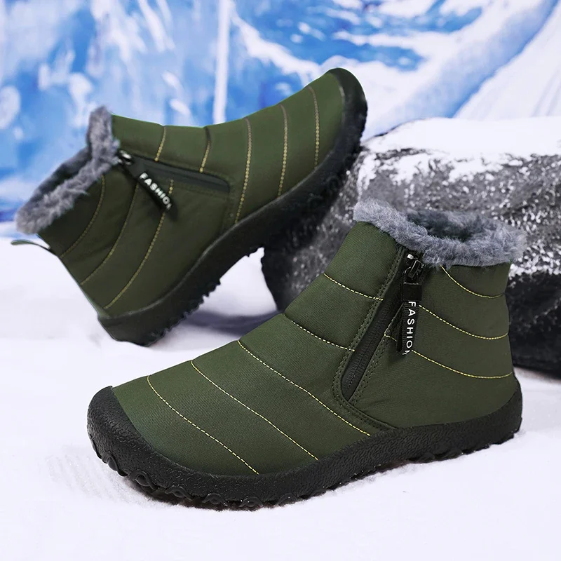 

Winter Fashion Casual Snow Boots for Men Outdoor Plush Warm Lined Male Shoes Comfortable Anti-skid Botas De Hombre New Arrivals