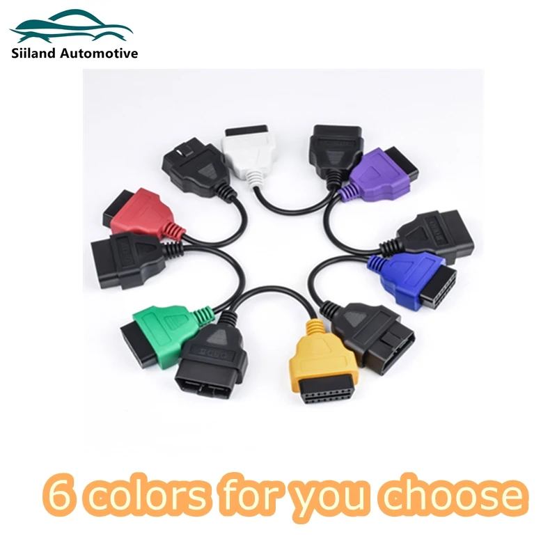 1 шт., диагностический кабель OBD2 II, 6 цветов