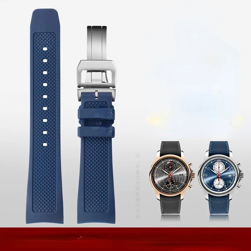 

Silicone Watch Strap for IWC International Company Portugal Iw390502 Iw390503 Soft Comfortable Rubber Men's Watch Band 22mm