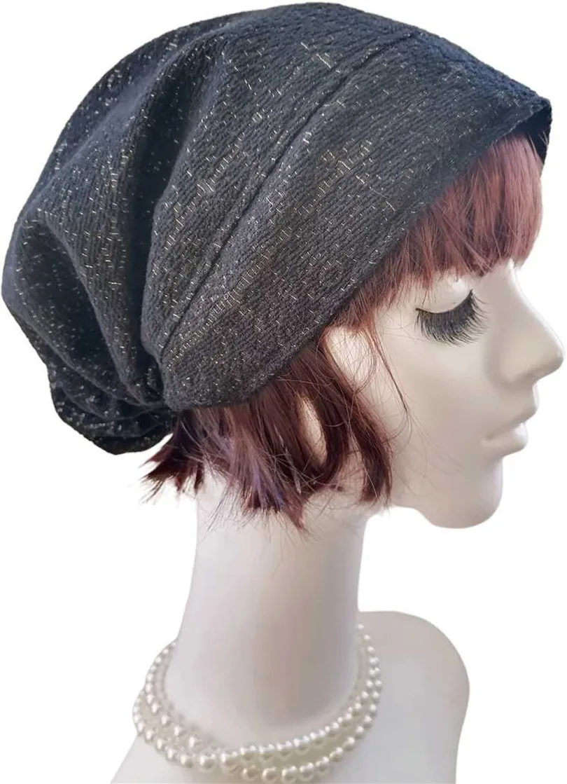 Black Womens Hats Girls Bonnet Bohemia Caps Vintage Headpiece Medieval Maid Hat Beanie