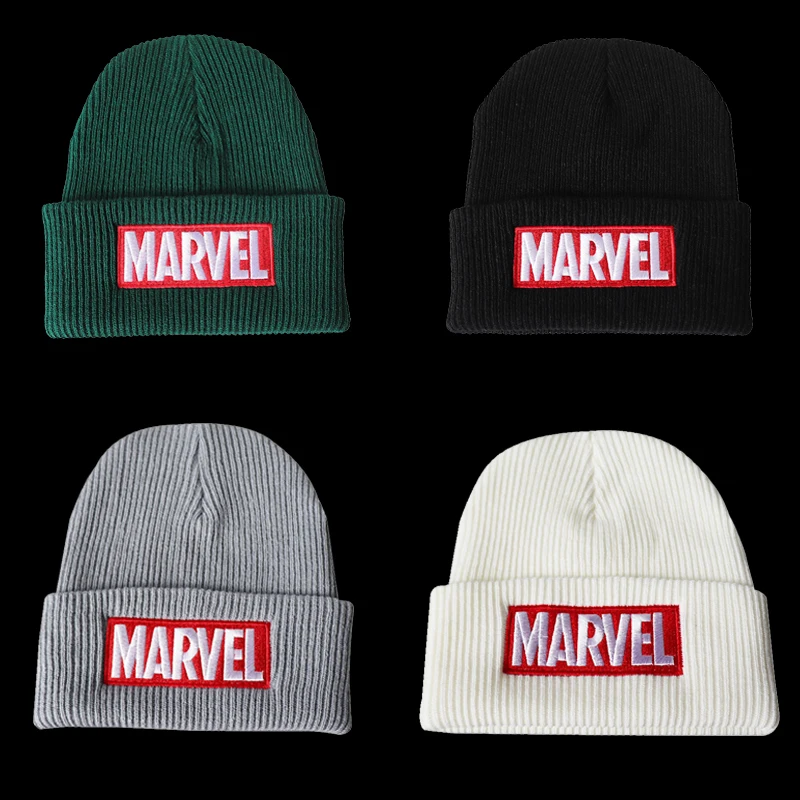 

Marvel Anime Cartoon Women Men Four Color Warm Knitting Fashion Embroidered Hat Birthday Gift For Friend