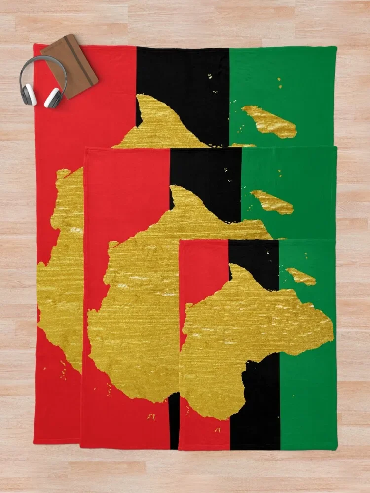 Золотые африканские символы Африки-Золотой Пан Африканский флаг одеяло мягкие