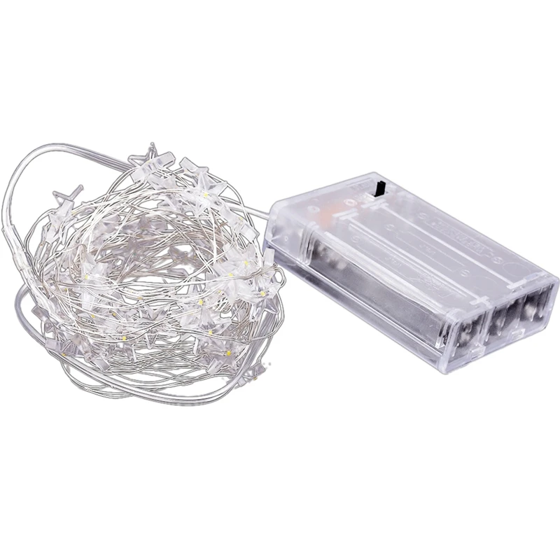 

Five-Pointed Star Shape 5 Meters 50 Lights Battery Box Copper Wire String Lights Party Decoration String Lights