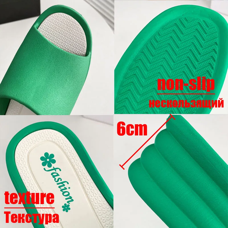 2023 Summer Women Thick Platform Cloud Slippers Indoor Bathroom Non Slip Shoes EVA Soft Sole Slides Ladies Wedges Beach Sandals