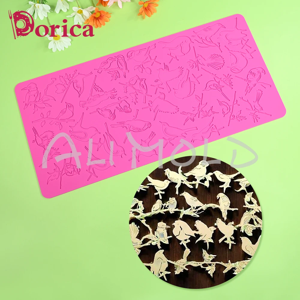 Силиконовые формы для птиц сделай сам кружевные кексов сахарной помадки мастики