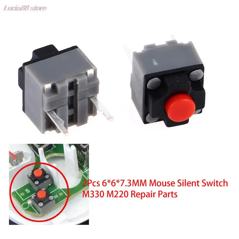 

2Pcs Mute Button Silent Switch Mouse Square Mute Micro Switch Button M330 M220