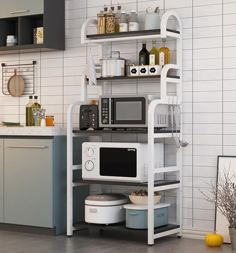 5-уровневая напольная кухонная полка для посуды хранения микроволновой печи