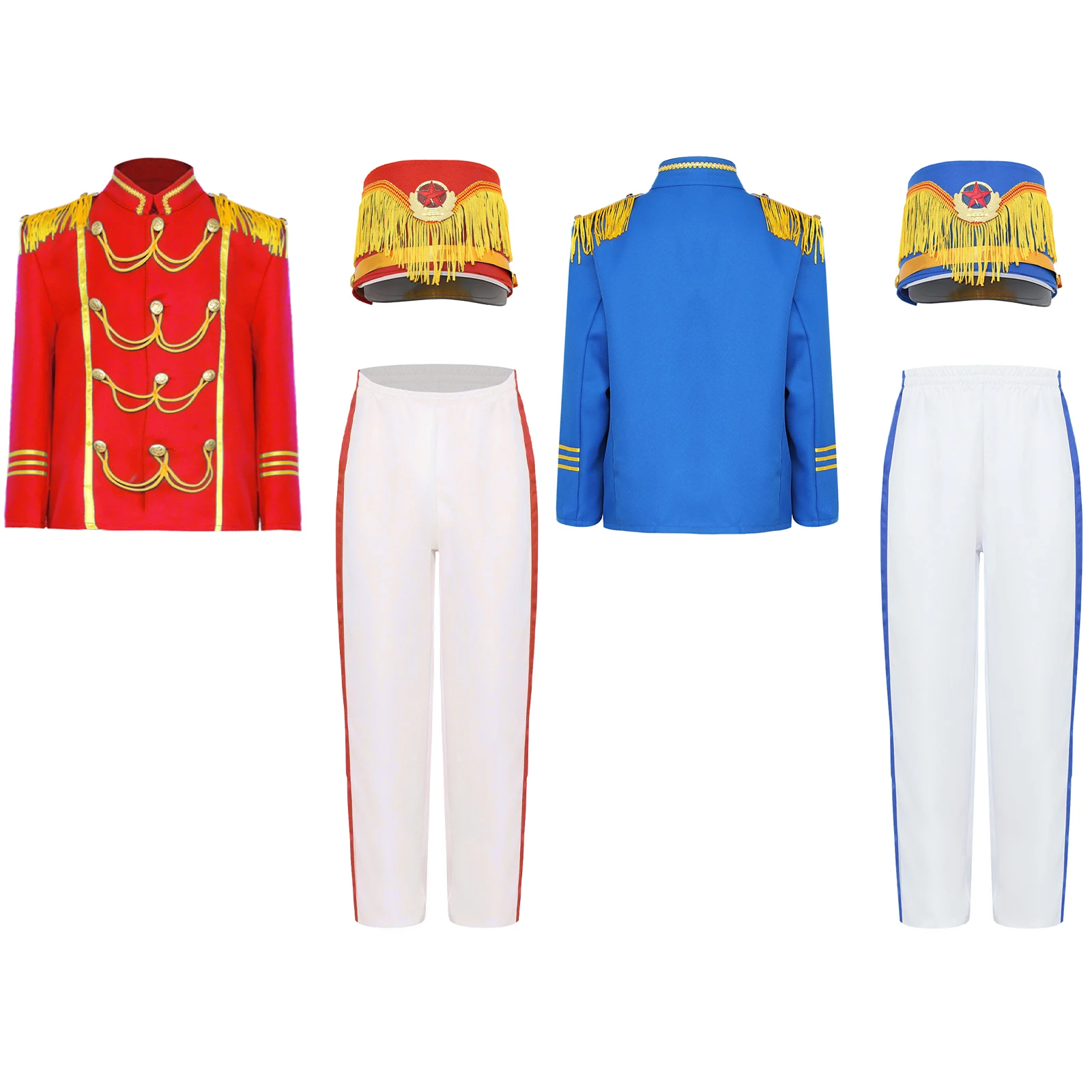 Костюм для мальчиков с барабанной трубой костюм команды мажора брюками и шапкой