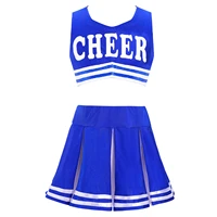 kids girls jazz dance wear cheerleader costume uniform outfits sleeveless vest crop top with pleated skirt set sportswear